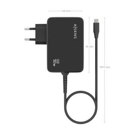 Caricabatterie da Parete Aisens ASCH-1PD90WL034-BK Nero 90 W (1 Unità)