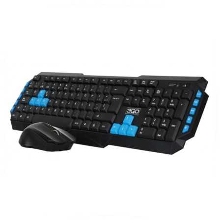 Tastiera e Mouse Gaming 3GO COMBODRILEW2 USB Qwerty in Spagnolo Nero/Blu