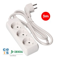 Multipresa con 3 Prese senza Interruttore EDM Schuko (3 m)