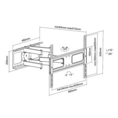 Supporto da Parete TooQ LP6270TN-B 37"-70" 70" 50 kg