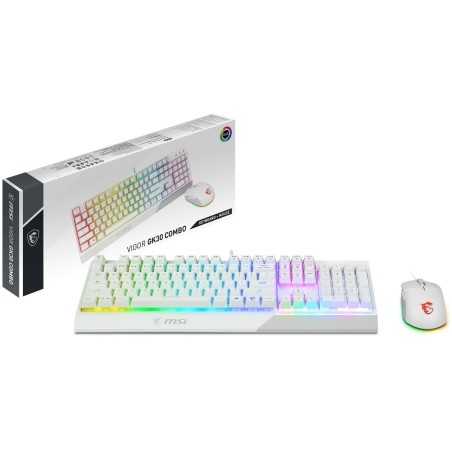 Tastiera e Mouse MSI Vigor GK30 Qwerty in Spagnolo Bianco