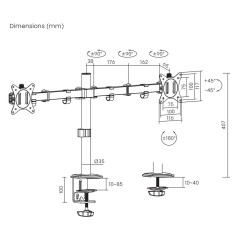 Supporto da Tavolo per Schermo MacLean MC-754N 17" 32"