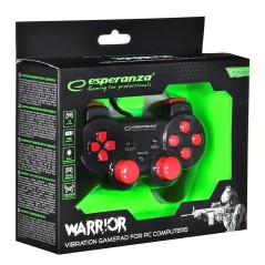 Controller Gaming Esperanza Warrior GX300 USB 2.0 Nero Rosso PC Windows