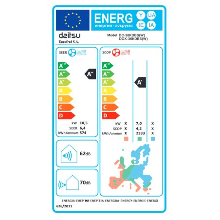 Condizionatore Canalizzato Daitsu ACD36KDBS A+ A++ 3000 W 2800 W