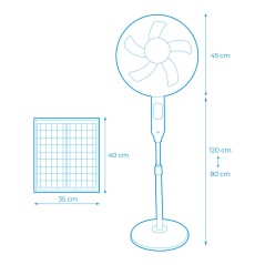 Ventilatore a Piantana EDM 33523 Bianco 25 W Solare