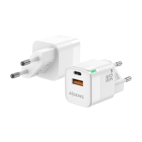 Caricabatterie da Parete Aisens ASCH-30W2P004-W Bianco 30 W (1 Unità)