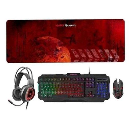 Tastiera e Mouse Mars Gaming MCPRGB2ES Nero Qwerty in Spagnolo (ES)