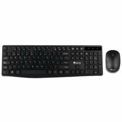 Tastiera e Mouse Wireless NGS NGSWIRELESSSETALLUREKIT 1200 dpi 2.4 GHz Nero (1 Unità)