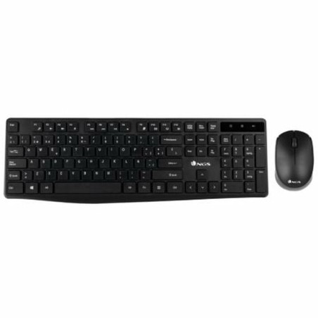 Tastiera e Mouse Wireless NGS NGSWIRELESSSETALLUREKIT 1200 dpi 2.4 GHz Nero (1 Unità)