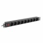 Multipresa 9 Prese con Interruttore Lanberg PDU-09F-0300-BK 4000 W 220-250 V 16 A 3 m