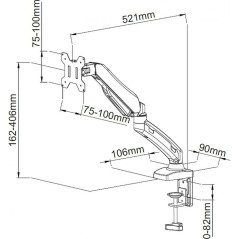 Supporto da Tavolo per Schermo ART  L-11GD ART 27" 13" 1 x 4,6 x 2,1 cm