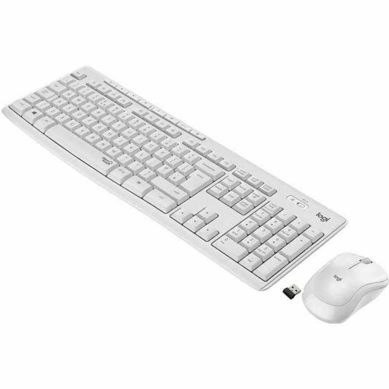 Tastiera e Mouse Wireless Logitech MK295 Bianco Francese AZERTY