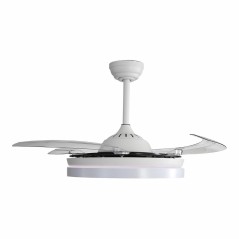 Ventilatore da Soffitto con Luce EDM 33827 Ross Bianco 35 W 4100 Lm 2190 Lm Retrattile