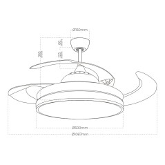 Ventilatore da Soffitto con Luce EDM 33827 Ross Bianco 35 W 4100 Lm 2190 Lm Retrattile