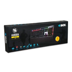 Tastiera Ibox AURORA K-4 Nero Nero/Argentato QWERTY