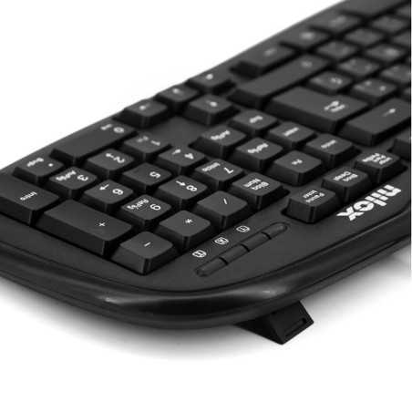 Tastiera Nilox NXKBE000001 Qwerty in Spagnolo Nero