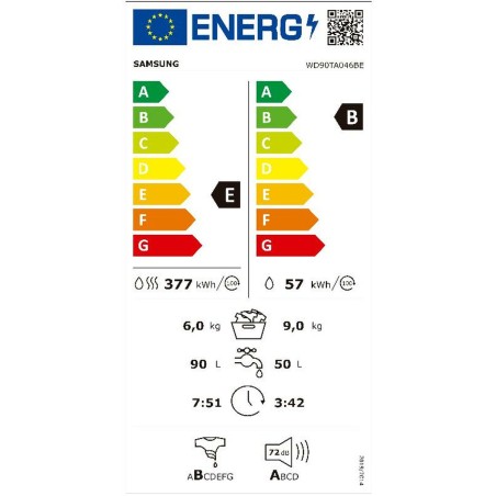 Lavatrice - Asciugatrice Samsung WD90TA046BE/EC Bianco 9 kg 1400 rpm