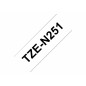 Nastro Laminato per Etichettatrici Brother TZe-N251 8 m Bianco Nero Nero/Bianco