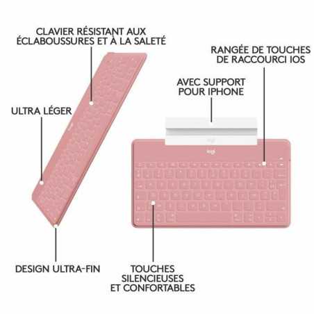 Tastiera Logitech AZERTY Francese Rosa