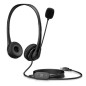 Auricolari con Microfono HP Wired USB Headset Nero