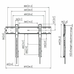 Supporto TV Vogel's 7368000 55" 100 kg