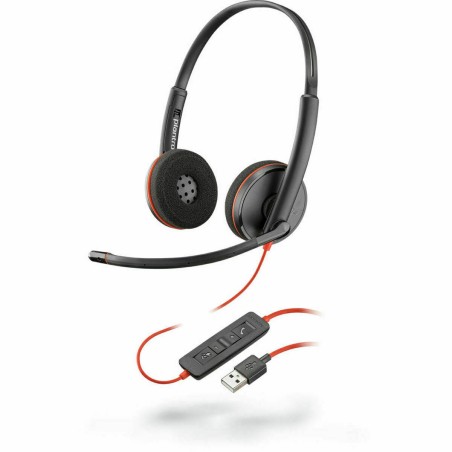 Auricolari con Microfono Plantronics Blackwire 3220 Nero Rosso