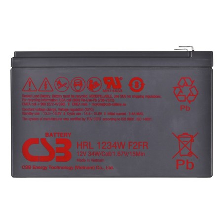 Batteria per Gruppo di Continuità UPS HITACHI CSB HRL1234WF2 9 Ah 12 V