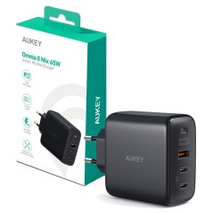 Caricabatterie da Parete Aukey PA-B6T Nero 65 W (1 Unità)