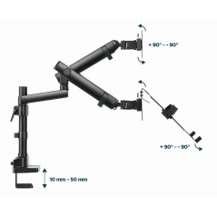 Supporto da Tavolo per Schermo GEMBIRD MA-DA3-02 17" 32"