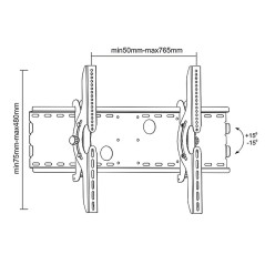 Supporto TV MacLean MC-521 B 70" 37" 75 Kg