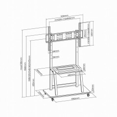 Supporto GEMBIRD TVS-100F-01 37" 100"