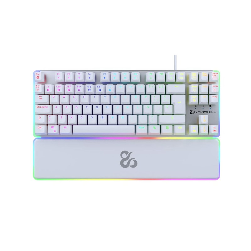 Tastiera per Giochi Newskill Gungnyr TKL Pro Ivory LED RGB Qwerty in Spagnolo