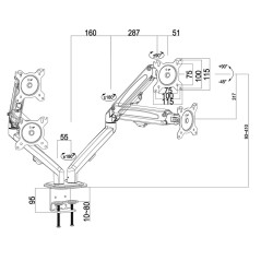 Supporto da Tavolo per Schermo MacLean MC-861N 27" 13"