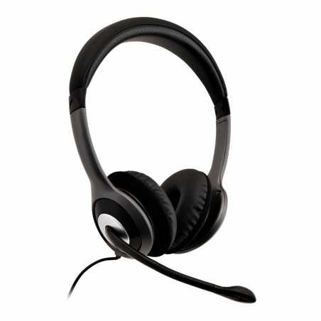 Auricolari con Microfono V7 HU521 Nero Argentato