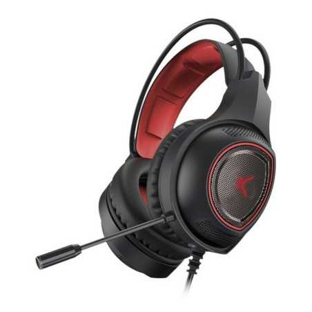 Auricolari con Microfono Gaming KSIX Drakkar USB LED Nero Rosso