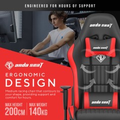 Sedia Gaming AndaSeat Jungle Nero Rosso