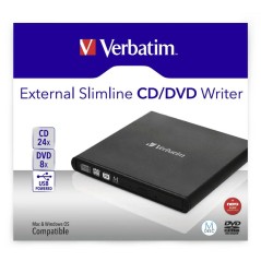 Registratore esterno Verbatim Slimline CD/DVD Nero