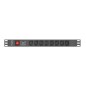 Multipresa 19" 8 Tomas Schuko con On/Off Switch Lanberg PDU-08I-0200-C20-BK (2 m)