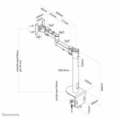 Supporto da Tavolo per Schermo Neomounts FPMA-D960BLACKPLUS  