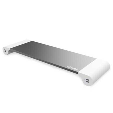 Supporto da Tavolo per Schermo Celly SW HUB USB x 4 27" Bianco Grigio