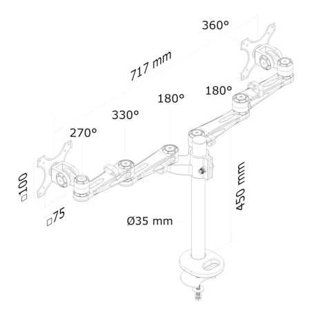 Supporto da Tavolo per Schermo Neomounts FPMA-D935DG 10" 27"