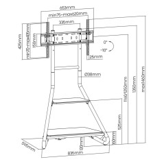 Supporto da Tavolo per Schermo MacLean MC-455 75"