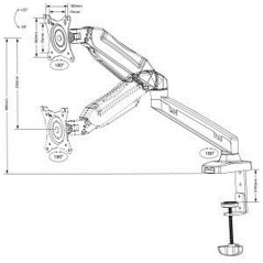 Supporto da Tavolo per Schermo MacLean MC-860 27" 13"