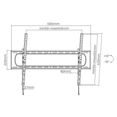 Supporto da Tavolo per Schermo MacLean MC-750N 120" 60"