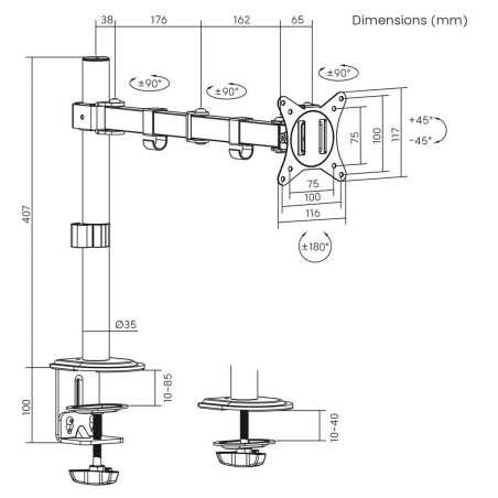 Supporto da Tavolo per Schermo MacLean MC-753N 17" 32"