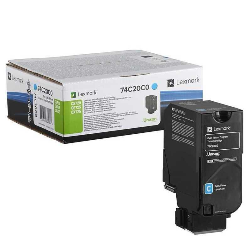 Toner Lexmark 74C20C0 Nero Ciano