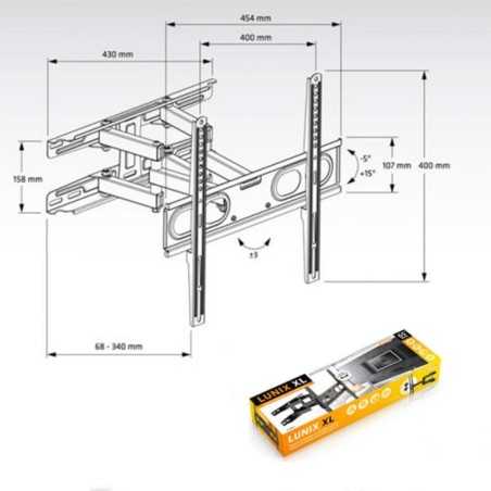 Supporto TV con Braccio Axil AC0593E 26"-65" 30 Kg 26" 30 Kg