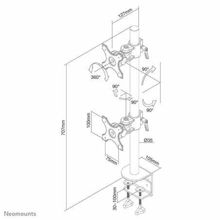 Supporto TV Neomounts FPMA-D700DV 10-27" 27" 10" 6 Kg