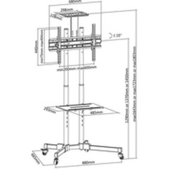 Supporto TV Techly ICA-TR16T 70" 50 kg