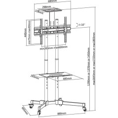 Supporto TV Techly ICA-TR16T 70" 50 kg